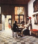 HOOCH, Pieter de Cardplayers in a Sunlit Room sg oil painting picture wholesale